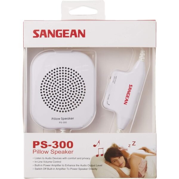 Sangean PS-300 Pillow Speaker with In-line Volume Control and Amplifier